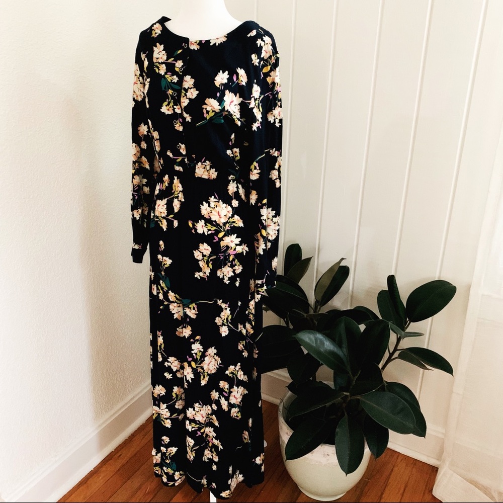 Long Sleeve Floral Print Maxi